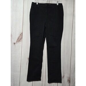 Chicos So Slimming Girlfriend Straight Jeans Womens 8R Black Mid Rise Stretch